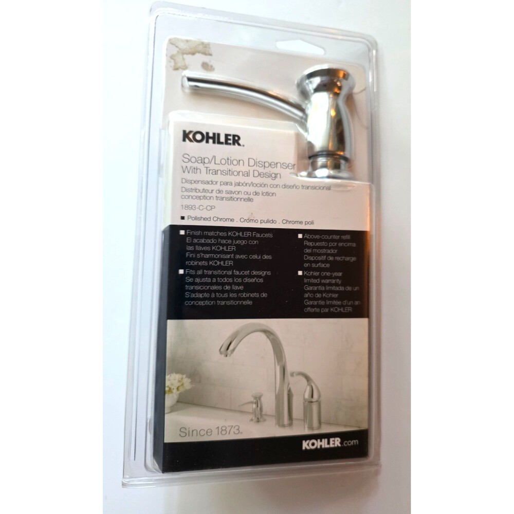 Kohler • Soap/Lotion Dispenser • Polished Chrome • R1893-C-CP Factory Sealed